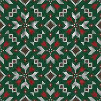 Christmas knitted pattern vector