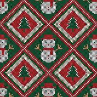 Christmas knitted pattern vector