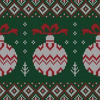 Christmas knitted pattern vector