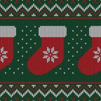 Christmas knitted pattern vector