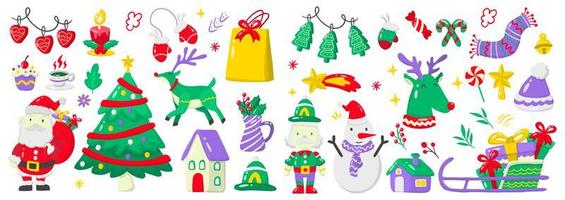 Christmas elements set vector