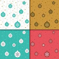 Winter holiday patterns with snowflake ornaments vector