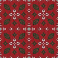 Christmas knitted pattern vector