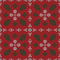 Christmas knitted pattern vector