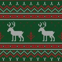 Christmas knitted pattern vector