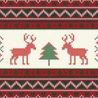 Christmas knitted pattern vector