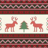 Christmas knitted pattern vector