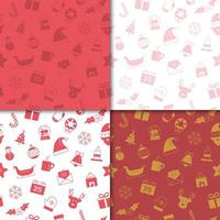 Winter holiday pattern with red and gold color vector
