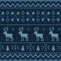 Christmas knitted pattern vector