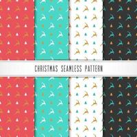 Winter holiday patterns with reindeer and tree vector
