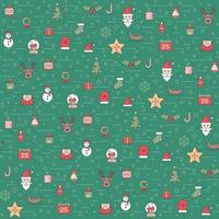Winter holiday pattern with christmas ornaments vector