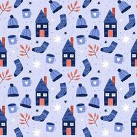 Hand drawn winter pattern vector
