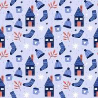 Hand drawn winter pattern vector