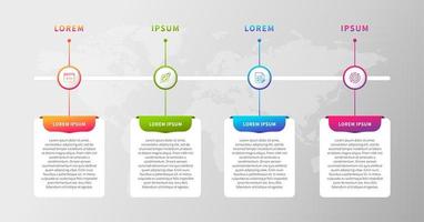 colorida infografía de línea de tiempo con servicios vector