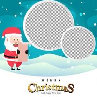 Santa Claus holds a list of gifts with blank circles vector