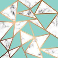 Marble texture design with golden geometric lines vector