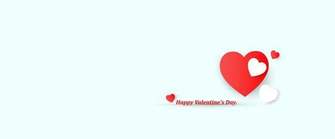 beautiful valentine's day background with red and white hearts vector