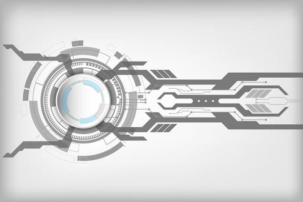 Abstract technological background concept with various technology elements. illustration Vector