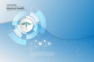 Medical icons on abstract tech background vector