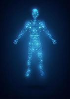 Abstract body with mesh on blue background vector