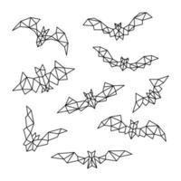 Set of polygonal Bats. vector