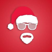 Man Hipster in Santa Claus hat. vector