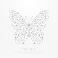 Polygonal insect. Abstract geometric butterfly vector