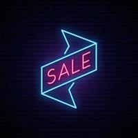 Black Friday neon light sale signboard vector