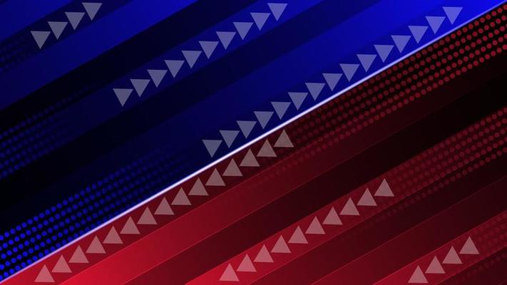 Abstract red and blue futuristic speed design with arrow