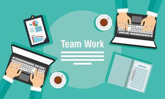 Teamwork template banner vector