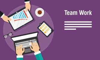 Teamwork template banner vector