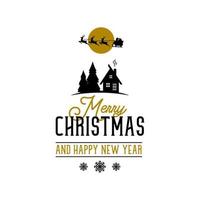 Merry Christmas and Happy New Year greeting card vector