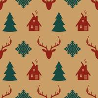 Retro Christmas seamless pattern. vector