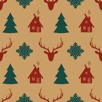 Retro Christmas seamless pattern. vector