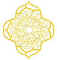 Mandala in frame yellow design vector