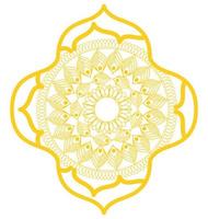 Mandala in frame yellow design vector