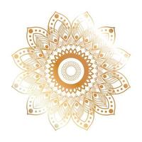 Mandala gold flower shaped design vector