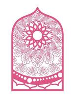 Mandala in frame pink design vector