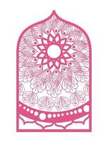 Mandala in frame pink design vector