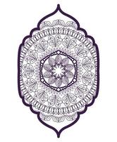 mandala en marco diseño morado vector