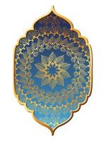 Mandala gold in blue frame design vector