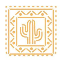Icono de cactus naranja mexicano sobre fondo blanco. vector