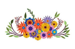 Flowers of many colors icon on white background vector