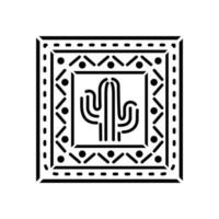 icono de cactus mexicano en cuadrado vector
