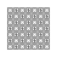 Mexican heart and cactus icons pattern vector