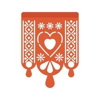 Garland of red color with heart vector