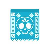 guirnalda de color azul con calavera vector