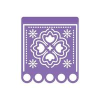 Garland of purple color with clover on white background vector