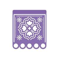 Garland of purple color with clover on white background vector