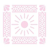 Mexican purple sun icon on white background vector